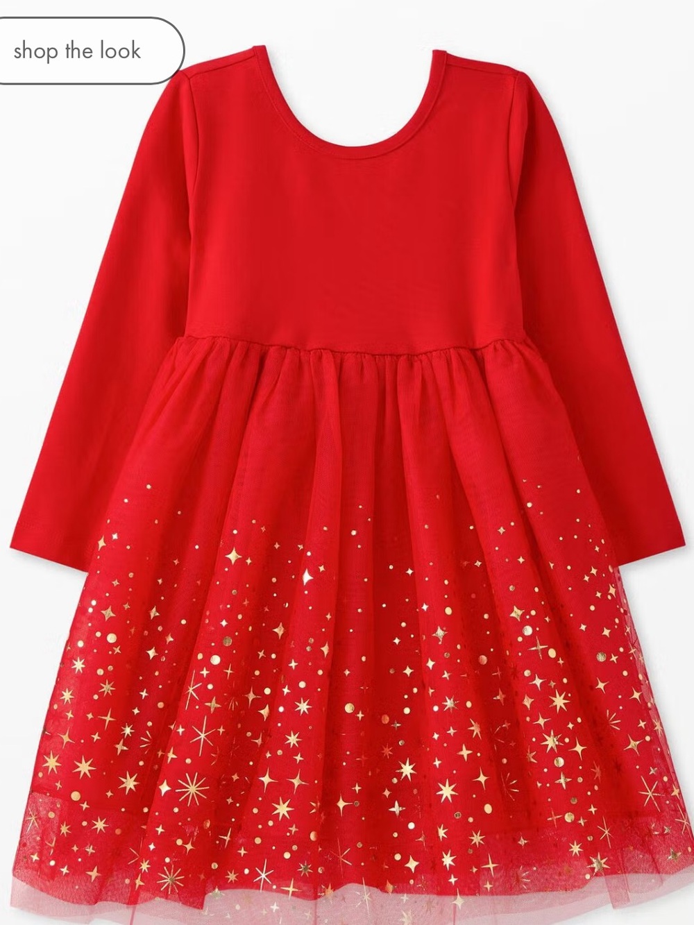 Hanna Andersson Red Long Sleeve Shimmer Tulle Dress